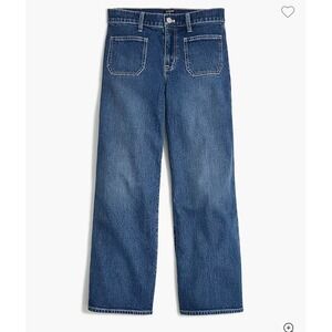NWT J. Crew Wide-leg patch-pocket full-length‎ jean Sz 33"